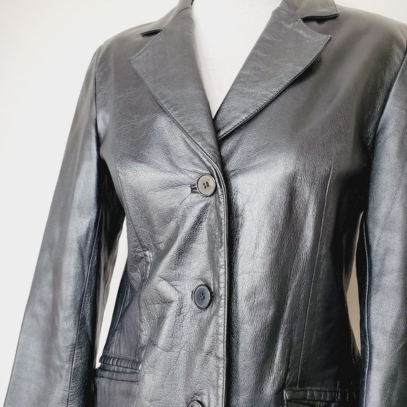 DANIER Genuine Leather Vintage 90's Black Jacket - Picture 5 of 10